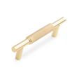 3-3/4" Arles Knurled Brass Cabinet Pulll - Polished Brass, , large image number 0