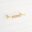 3-3/4" Arles Knurled Brass Cabinet Pulll - Polished Brass, , large image number 3