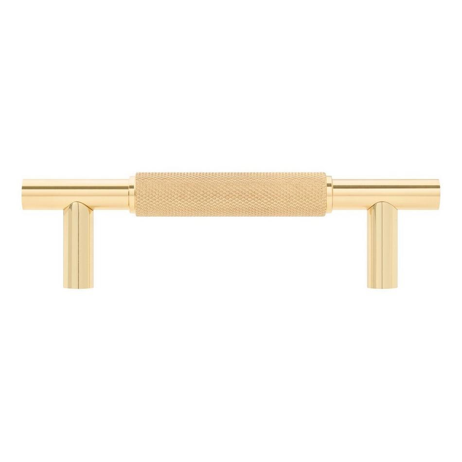 3-3/4" Arles Knurled Brass Cabinet Pulll - Polished Brass, , large image number 2