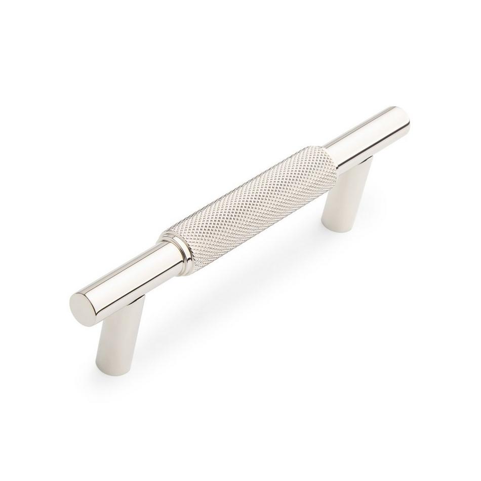 3-3/4"Arles Knurled Brass Cabinet Pull - Polished Nickel, , large image number 0