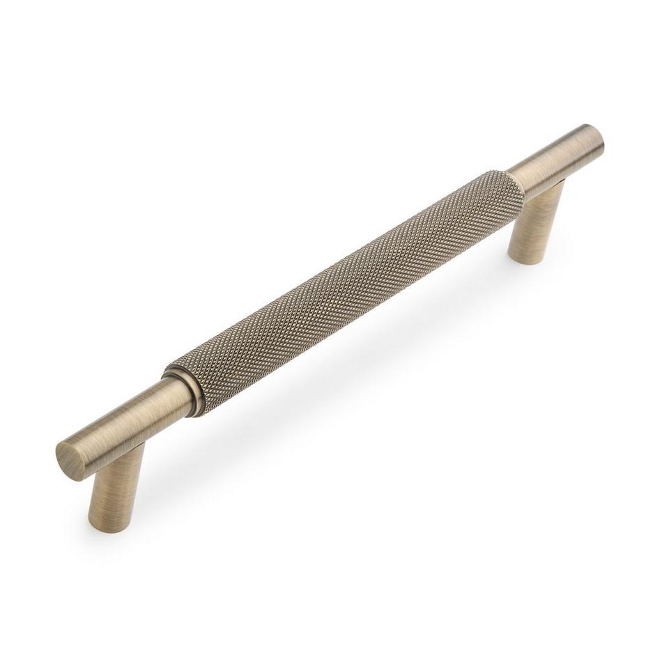5-1/16" Arles Knurled Brass Cabinet Pull - Antique Brass, , large image number 0