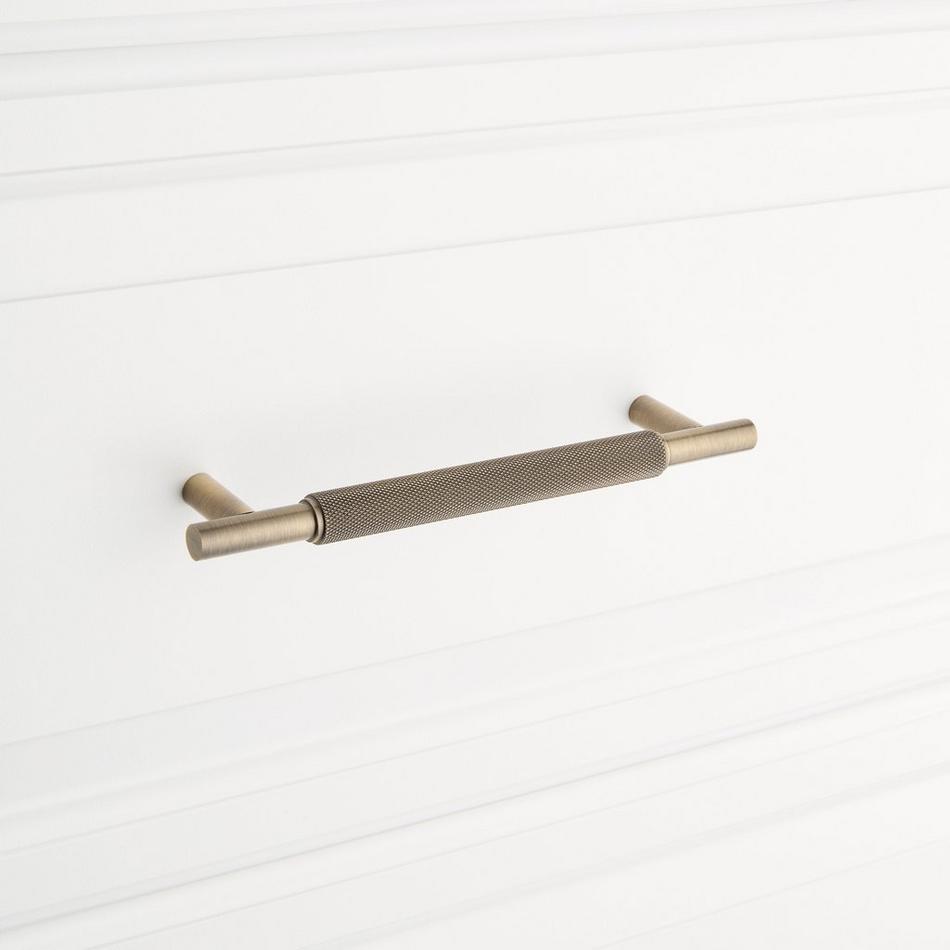 5-1/16" Arles Knurled Brass Cabinet Pull - Antique Brass, , large image number 3