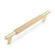 5-1/16" Arles Knurled Brass Cabinet Pull - Polished Brass, , large image number 0