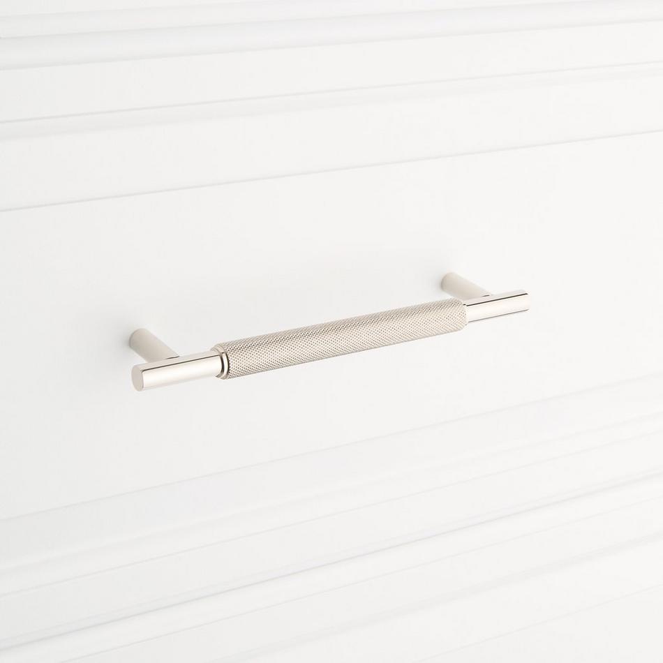 5-1/16" Arles Knurled Brass Cabinet Pull - Polished Nickel, , large image number 3