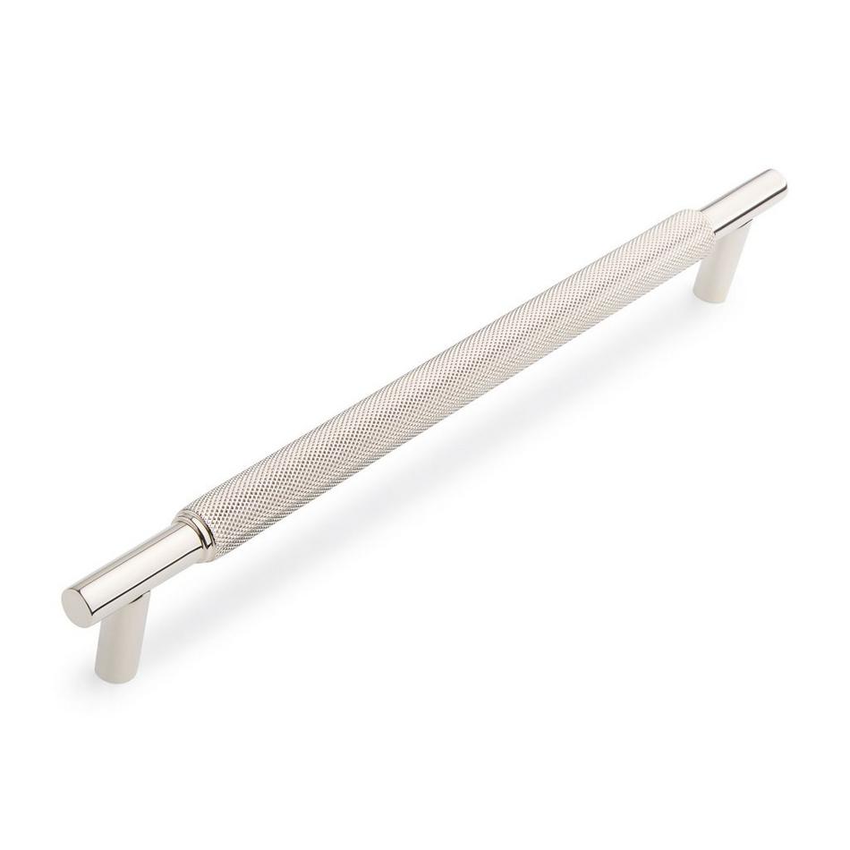 8-13/16" Arles Knurled Brass Cabinet Pull - Polished Nickel, , large image number 0