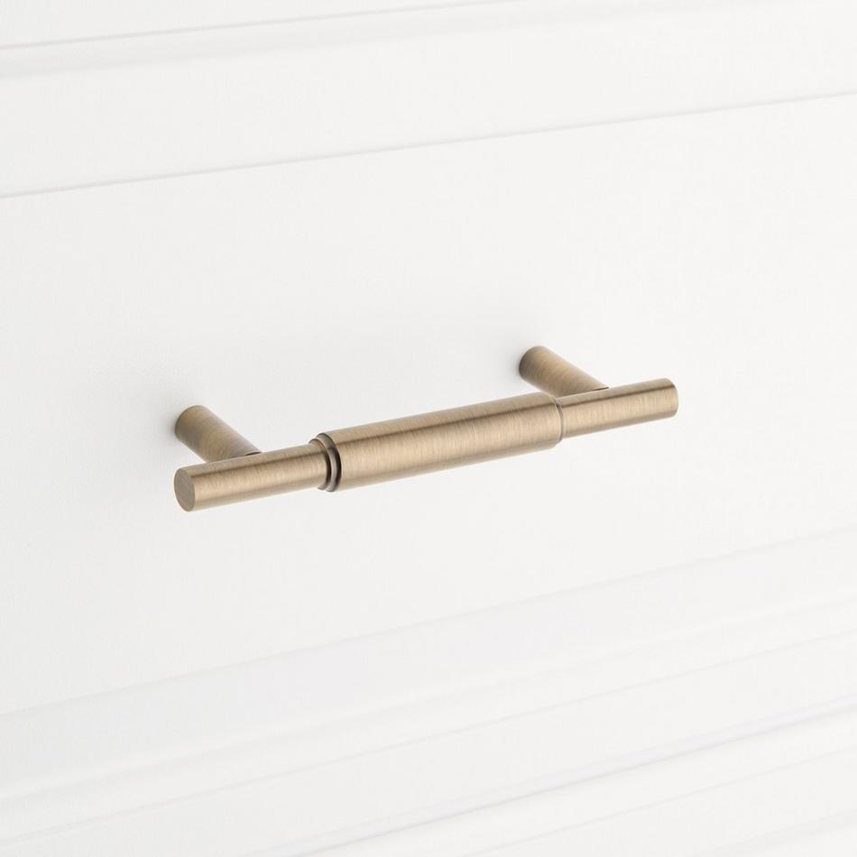 3" Colmar Solid Brass Cabinet Pull - Antique Brass, , large image number 3