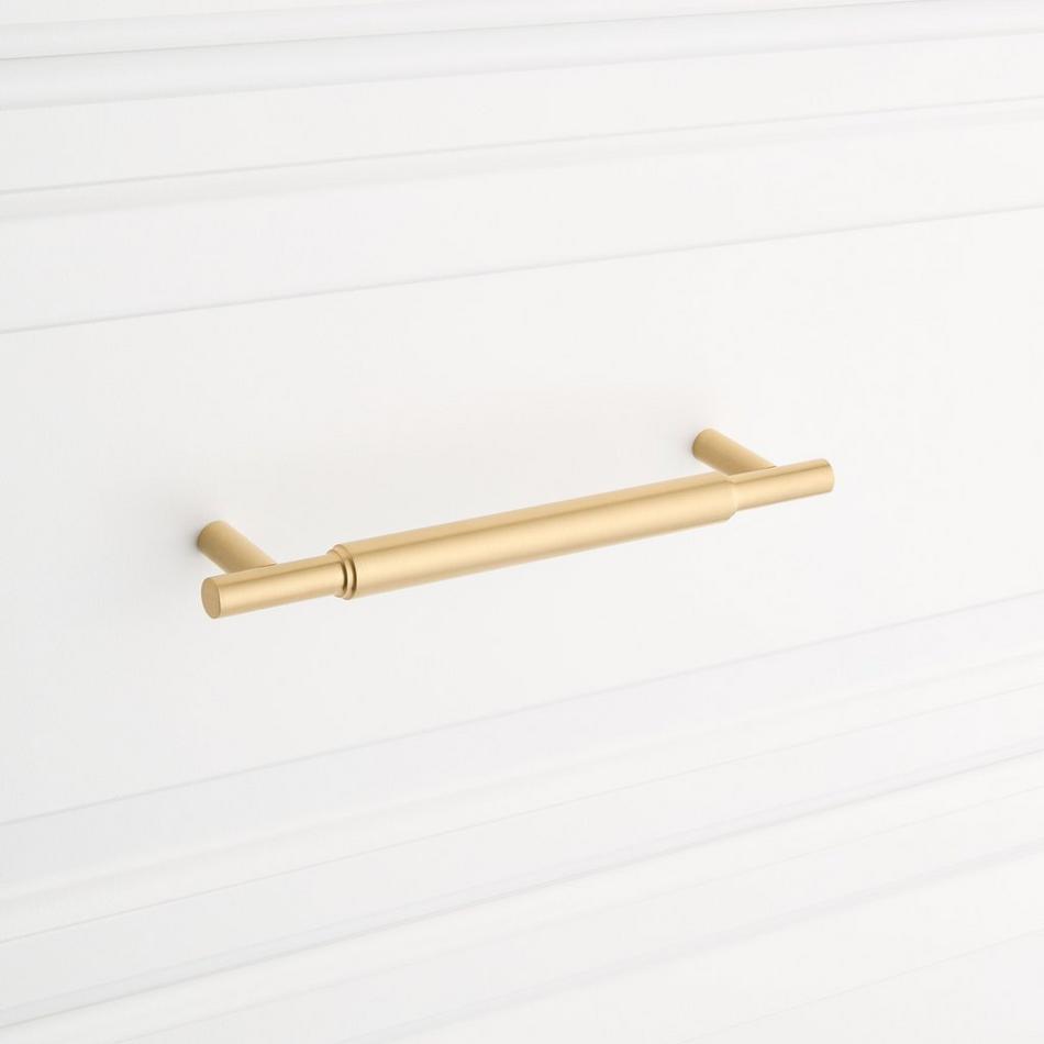 5-1/16" Colmar Solid Brass Cabinet Pull - Satin Brass, , large image number 3