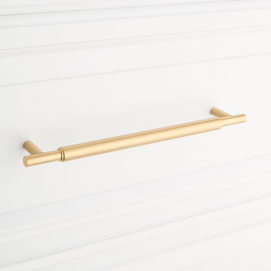 8-13/16" Colmar Solid Brass Cabinet Pull - Satin Brass, , large image number 3
