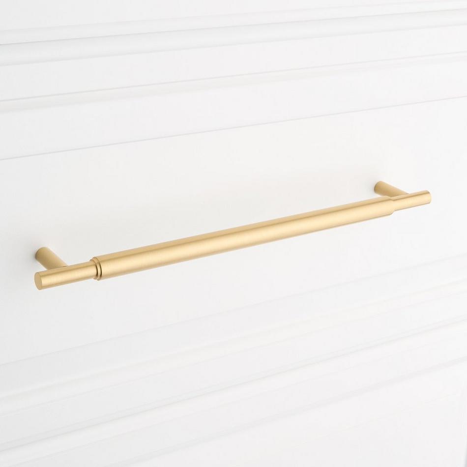 10-1/16" Colmar Solid Brass Cabinet Pull - Satin Brass, , large image number 3