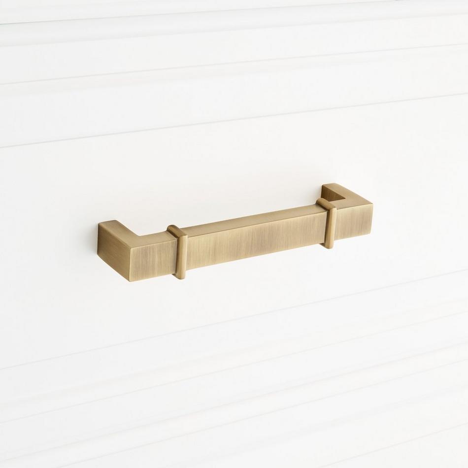 Marta Solid Brass Cabinet Pull - Antique Brass - 5-1/16" Centers, , large image number 3