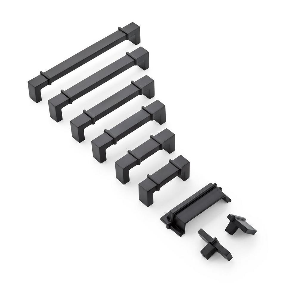 Marta Solid Brass Cabinet Pull - Matte Black - 5-1/16" Centers, , large image number 1
