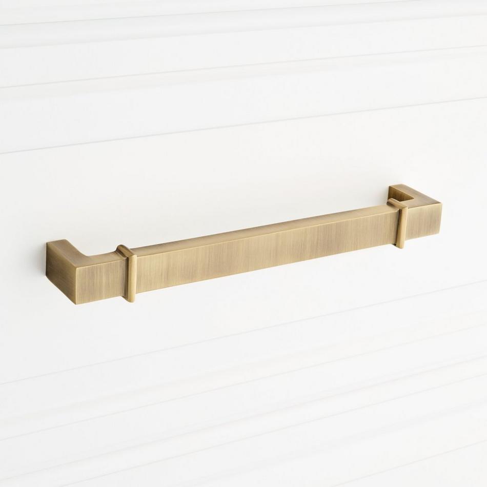 Marta Solid Brass Cabinet Pull - Antique Brass - 7-9/16" Centers, , large image number 3