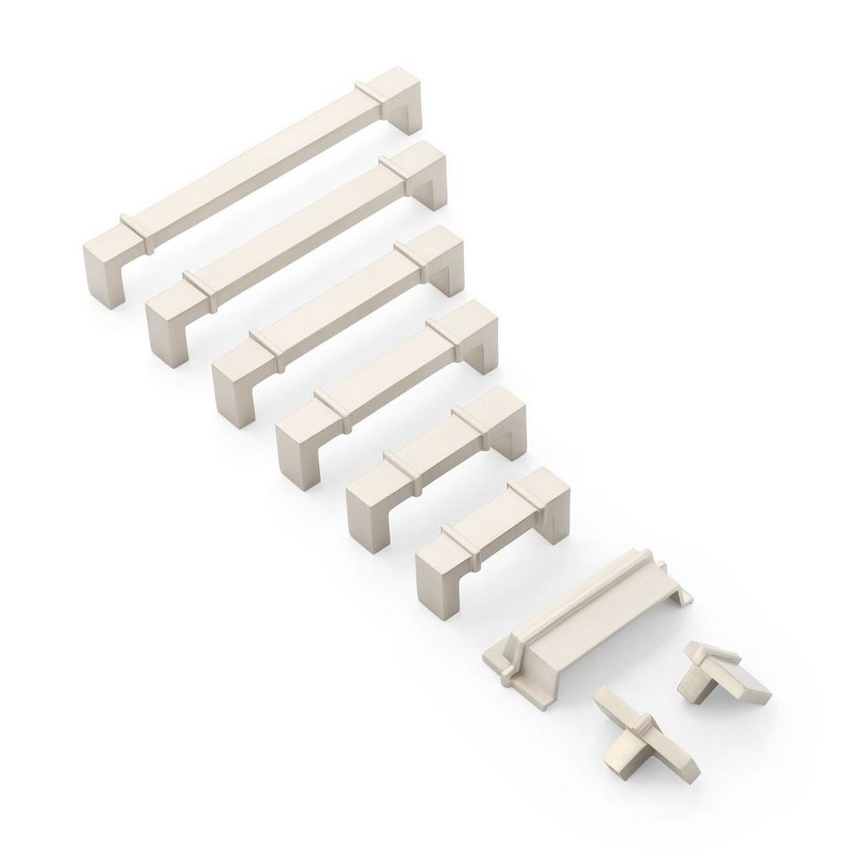 Marta Solid Brass Cabinet Pull - Brushed Nickel - 7-9/16" Centers, , large image number 1