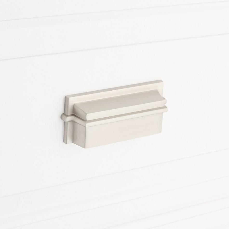 Marta Solid Brass Bin Pull - Brushed Nickel - 3" Centers, , large image number 3