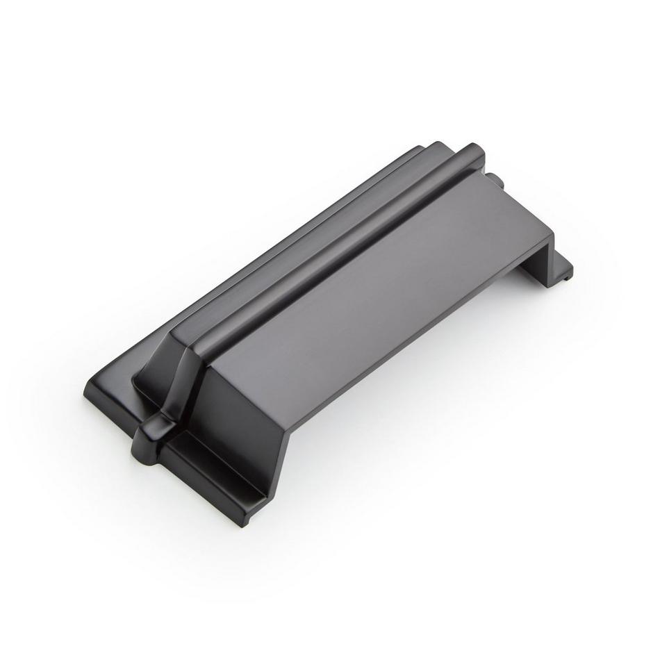 Marta Solid Brass Bin Pull - Matte Black - 3" Centers, , large image number 0