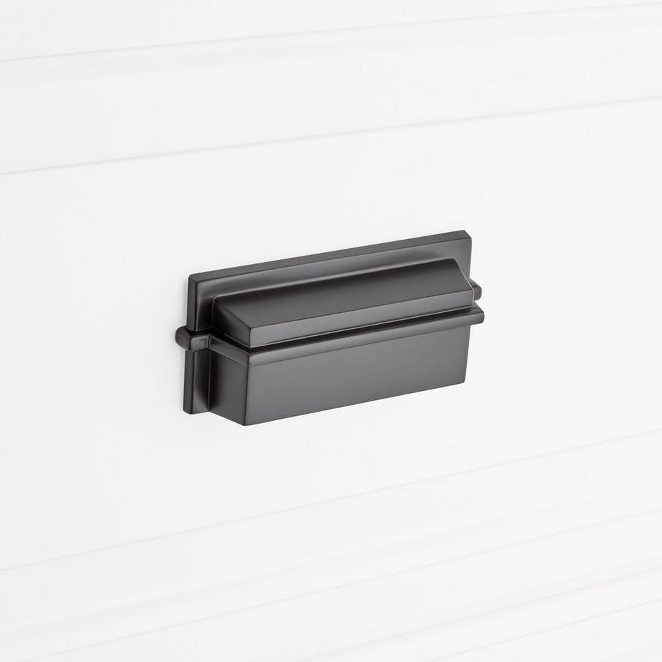 Marta Solid Brass Bin Pull - Matte Black - 3" Centers, , large image number 3