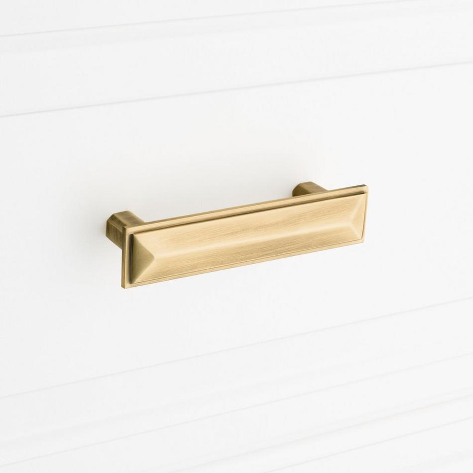 Bresnick Solid Brass Cabinet Pull - Antique Brass - 3-3/4" Centers, , large image number 3