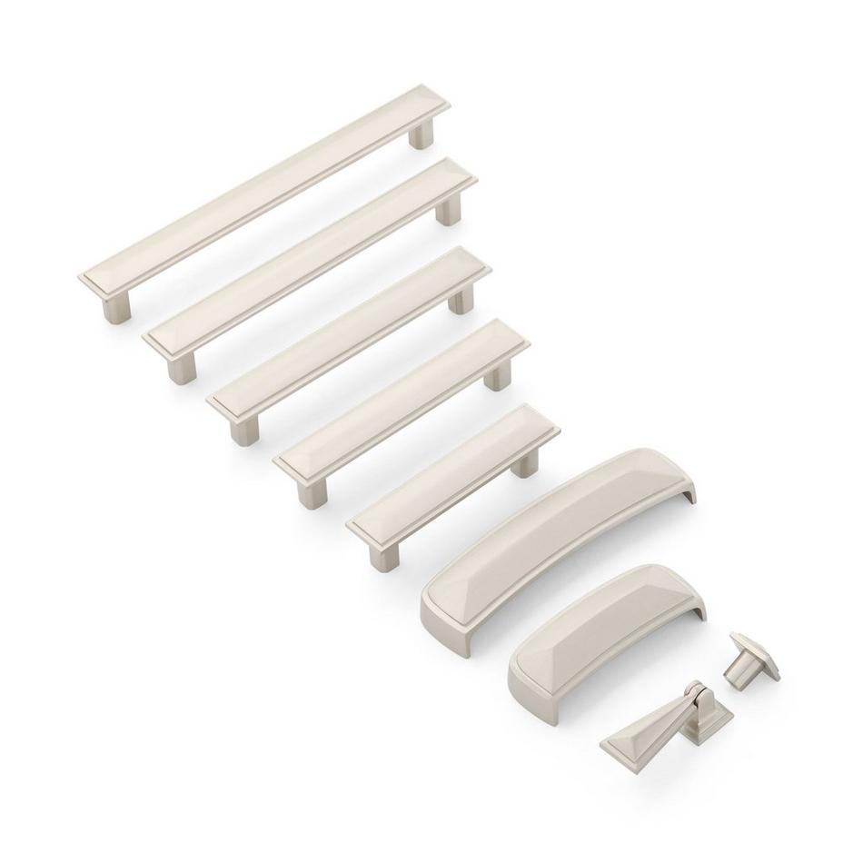 Bresnick Solid Brass Cabinet Pull - Brushed Nickel - 3-3/4" Centers, , large image number 1