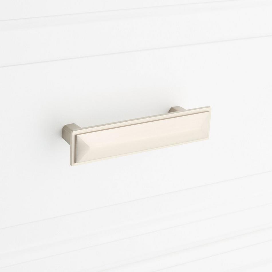 Bresnick Solid Brass Cabinet Pull - Brushed Nickel - 3-3/4" Centers, , large image number 3