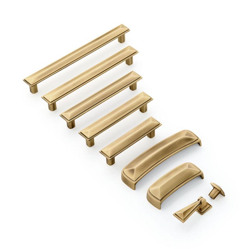 Bresnick Solid Brass Cabinet Pull - Antique Brass - 5-1/16" Centers, , large image number 1