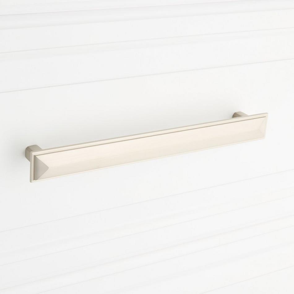 Bresnick Solid Brass Cabinet Pull - Brushed Nickel - 8-13/16" Centers, , large image number 3