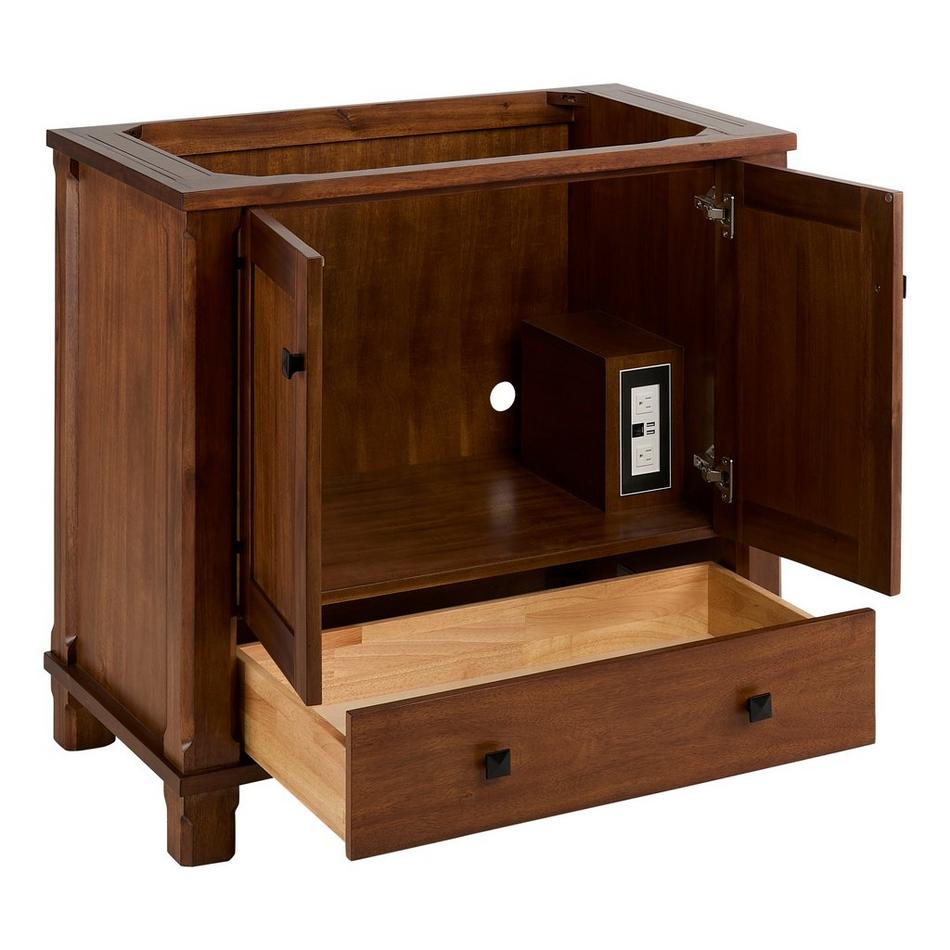 36" Theroux Vanity with Outlet - Tawny Brown - Vanity Cabinet Only, , large image number 1