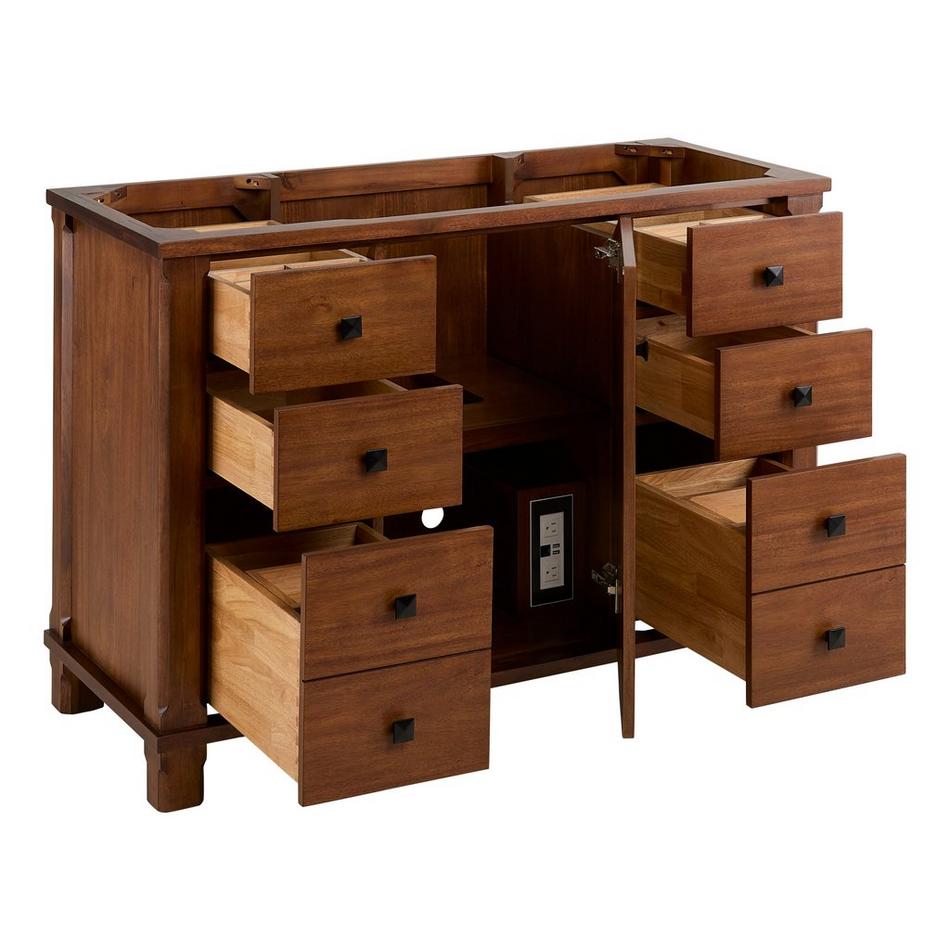 48" Theroux Vanity with Outlet - Tawny Brown - Vanity Cabinet Only, , large image number 1