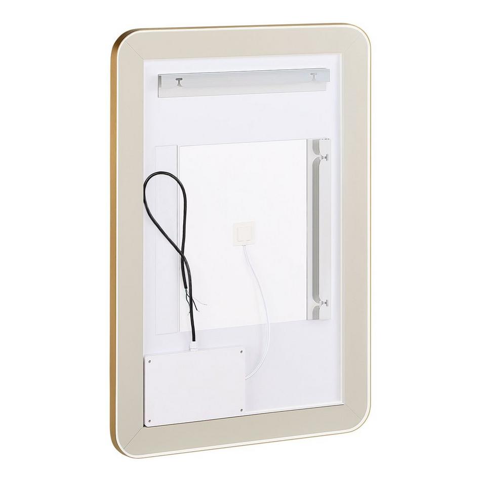24" Faysel Rectangular Lighted Mirror - Brushed Gold, , large image number 4