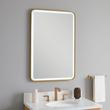 24" Faysel Rectangular Lighted Mirror - Brushed Gold, , large image number 0