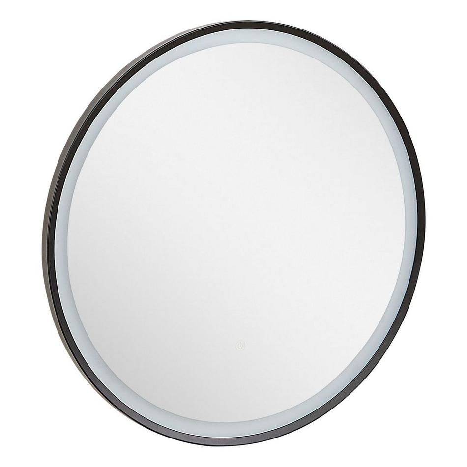24" Faysel Round Lighted Mirror - Matte Black, , large image number 3