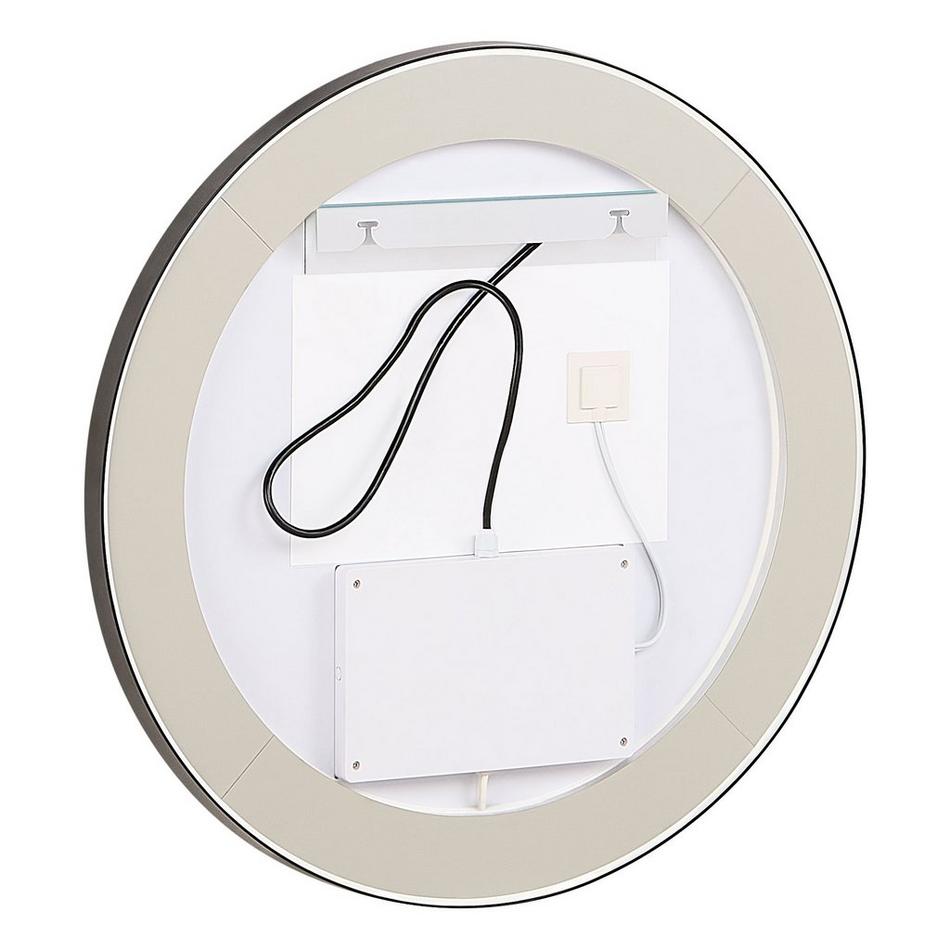 24" Faysel Round Lighted Mirror - Matte Black, , large image number 4