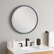 24" Faysel Round Lighted Mirror - Matte Black, , large image number 2