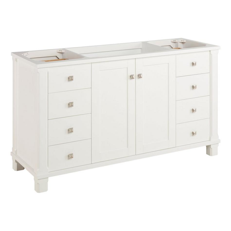 60" Theroux Single Vanity with Outlet - Bright White - Vanity Cabinet Only, , large image number 0