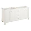 72" Theroux Double Vanity with Undermount Sinks - Outlets - Bright White - Carrara - 3 Hole, , large image number 1