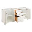72" Theroux Double Vanity with Undermount Sinks - Outlets - Bright White - Carrara - 3 Hole, , large image number 2