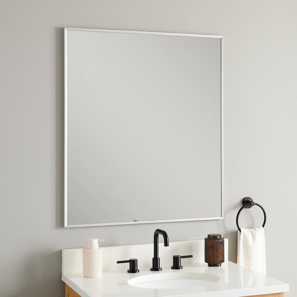 34" Kardon Rectangular Framed Mirror - Satin Nickel, , large image number 0