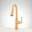Beasley Single-Hole Pull-Down Bar Faucet - Brushed Gold, , large image number 0