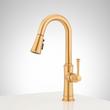 Beasley Single-Hole Pull-Down Bar Faucet - Brushed Gold, , large image number 1