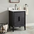 24" Aliso Teak Vanity with Undermount Sink - Charred Timber Black, , large image number 0