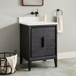 24" Aliso Teak Vanity with Rectangular Undermount Sink - Charred Timber Black, , large image number 1
