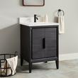 24" Aliso Teak Vanity with Rectangular Undermount Sink - Charred Timber Black, , large image number 2