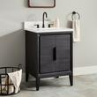 24" Aliso Teak Vanity with Rectangular Undermount Sink - Charred Timber Black, , large image number 0