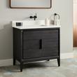 36" Aliso Teak Vanity with Rectangular Undermount Sink - Charred Timber Black, , large image number 1