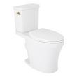 Millspring Low-Flow Two-Piece Elongated Toilet - White - Brushed Gold Handle, , large image number 1