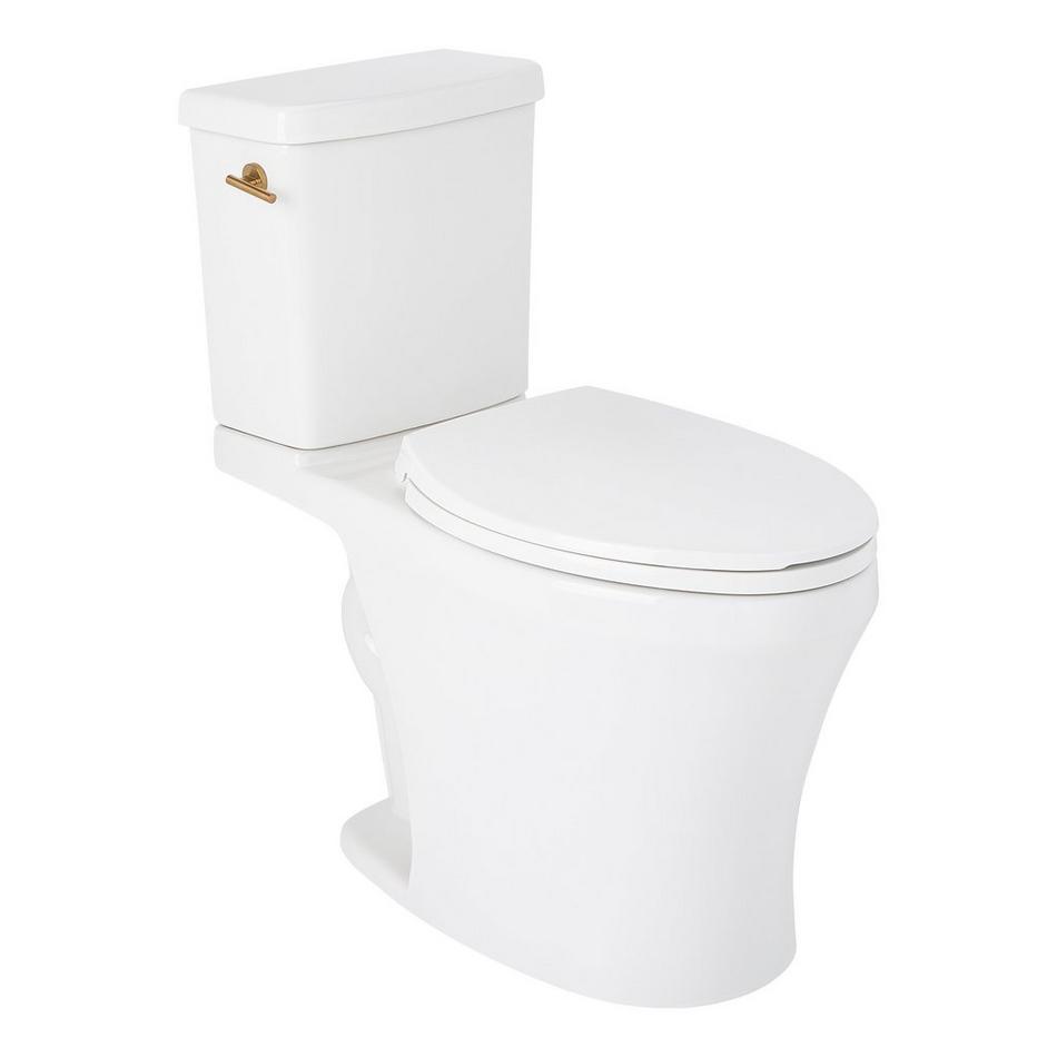 Millspring Low-Flow Two-Piece Elongated Toilet - White - Brushed Gold Handle, , large image number 1