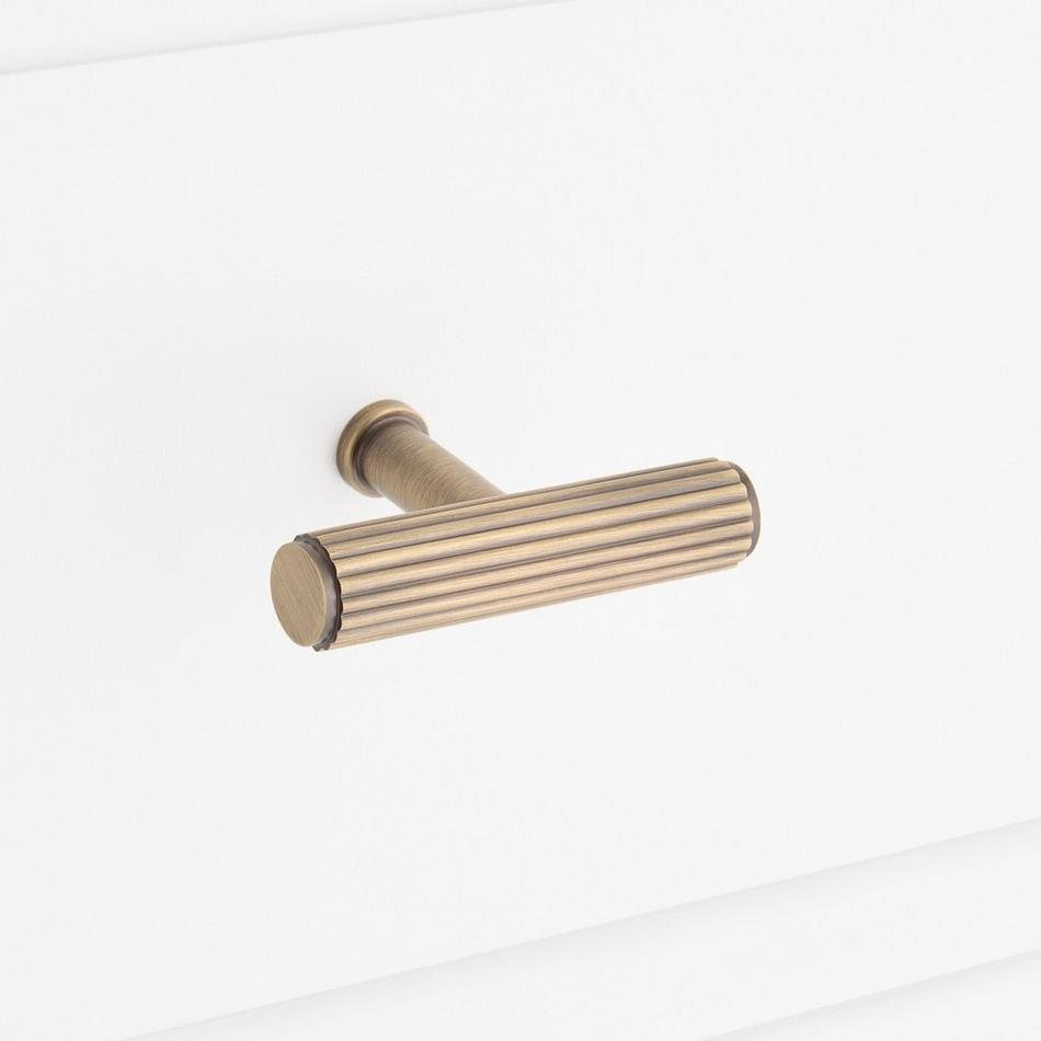 Brixlee Reeded Brass T Knob, , large image number 6