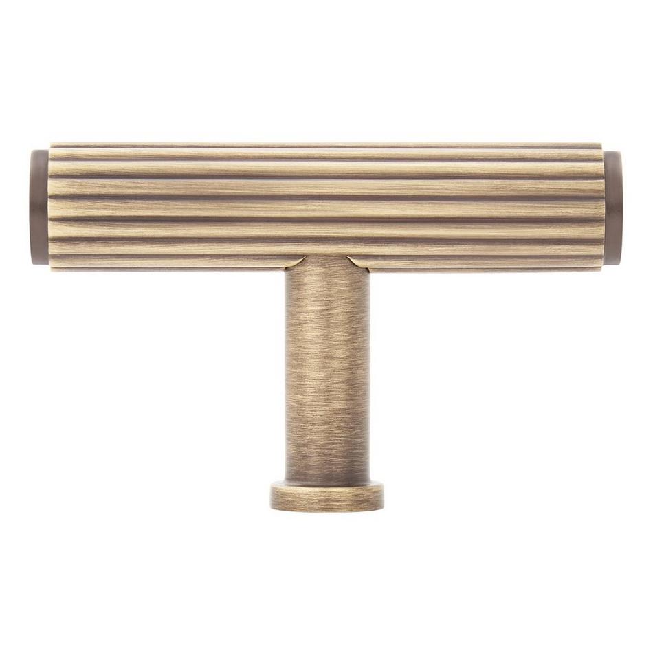 Brixlee Reeded Brass T Knob, , large image number 5