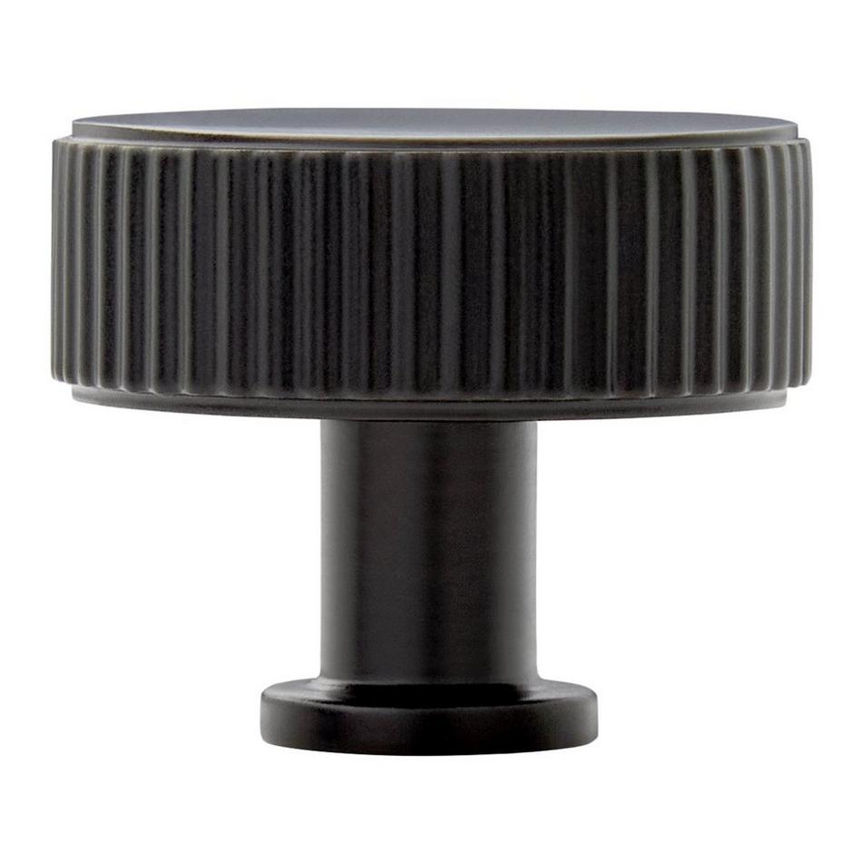 Brixlee Reeded Brass Round Knob - Matte Black, , large image number 2