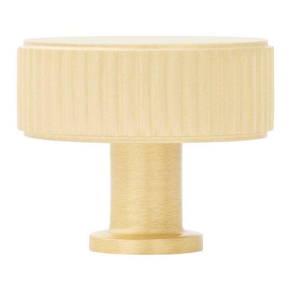 Brixlee Reeded Brass Round Knob - Satin Brass, , large image number 2
