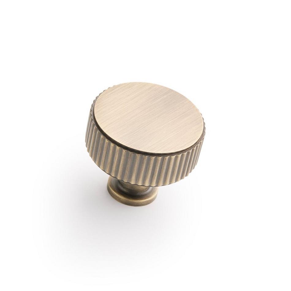 Brixlee Reeded Brass Round Knob, , large image number 0